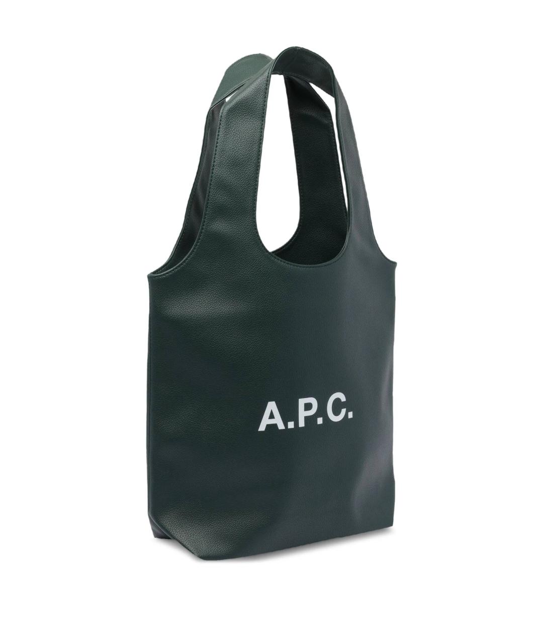 A.P.C. Зеленая сумка тоут, фото 3