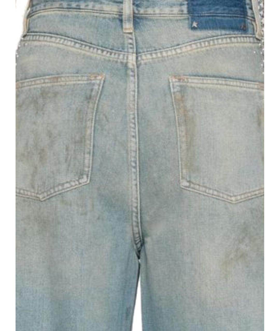 GOLDEN GOOSE DELUXE BRAND Голубые хлопковые прямые джинсы, фото 3