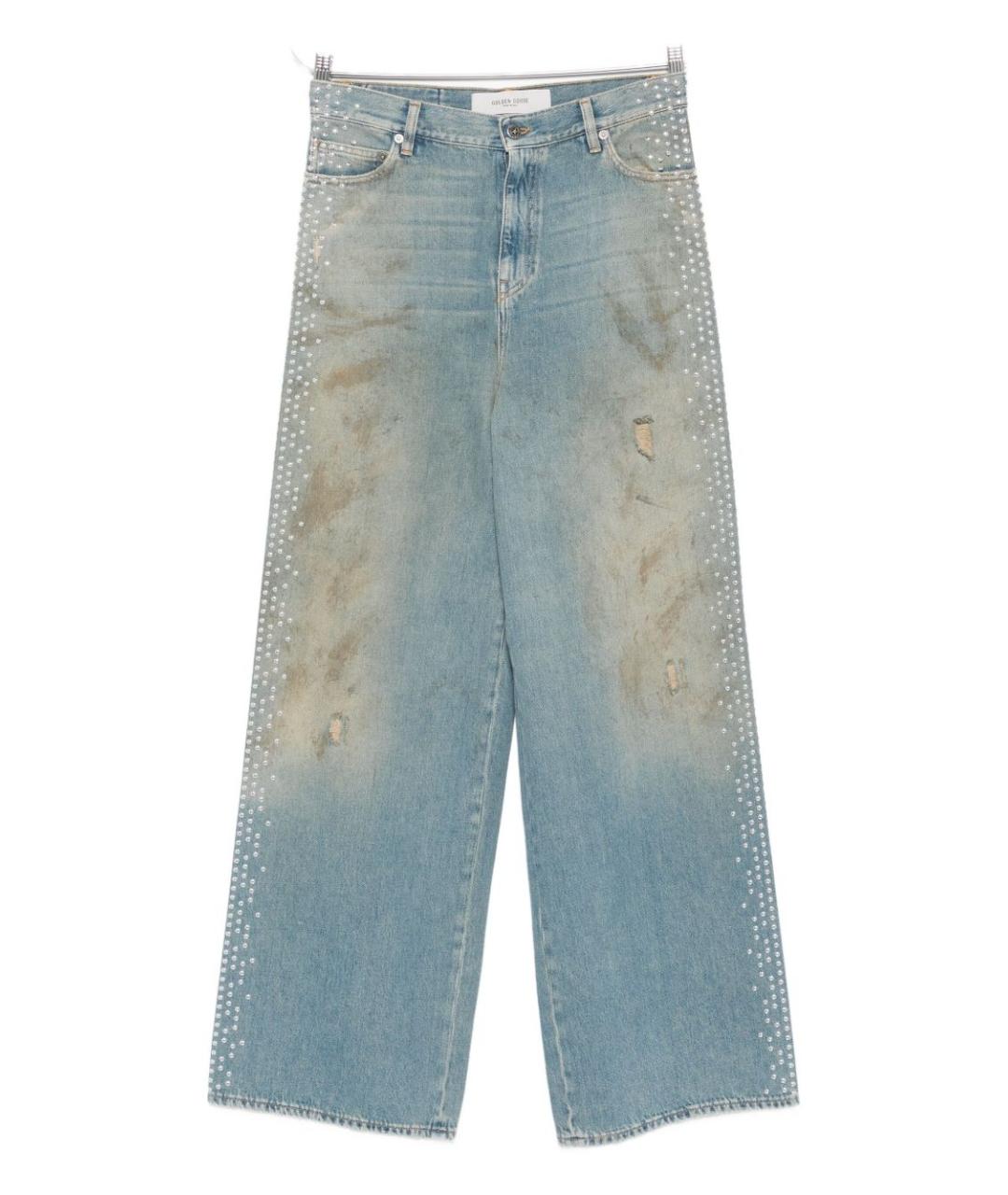 GOLDEN GOOSE DELUXE BRAND Голубые хлопковые прямые джинсы, фото 1
