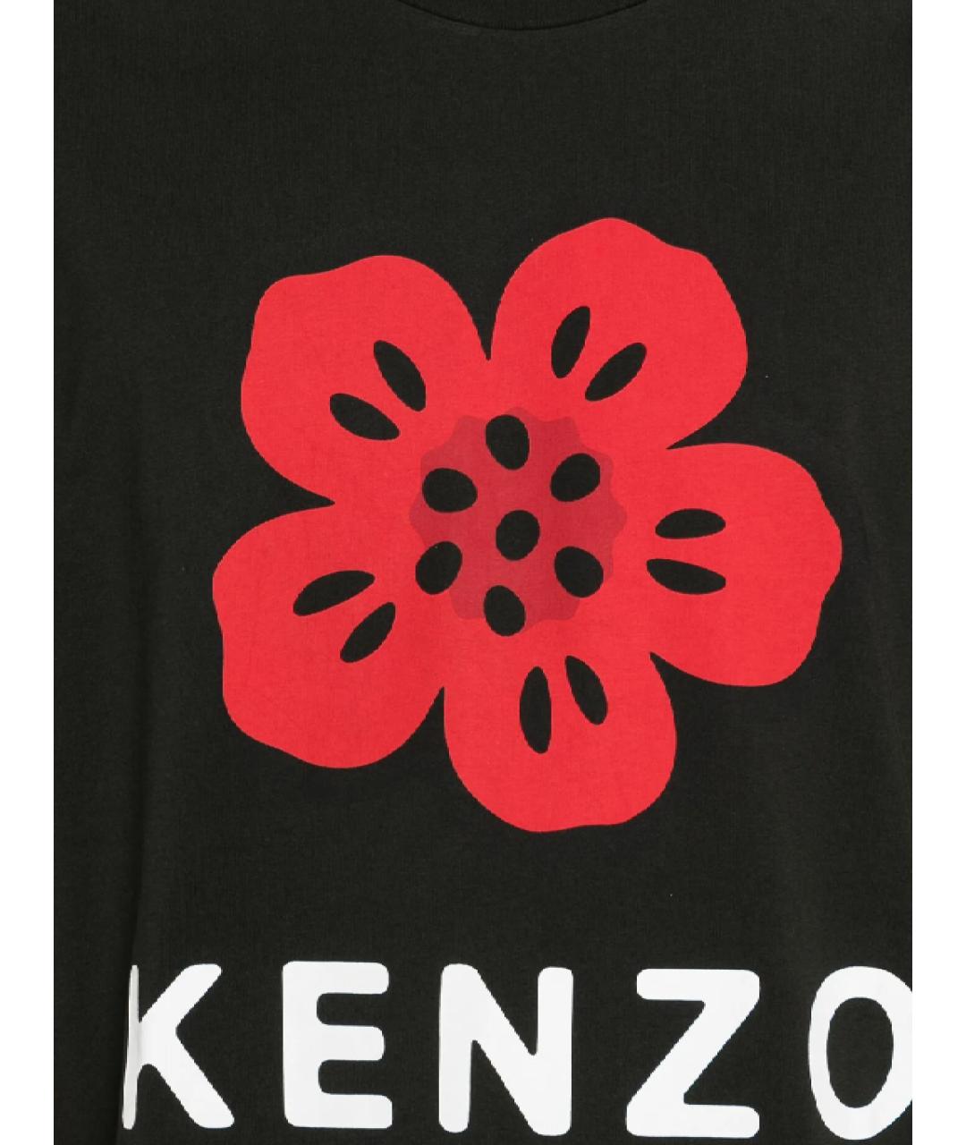 KENZO Черная хлопковая футболка, фото 2