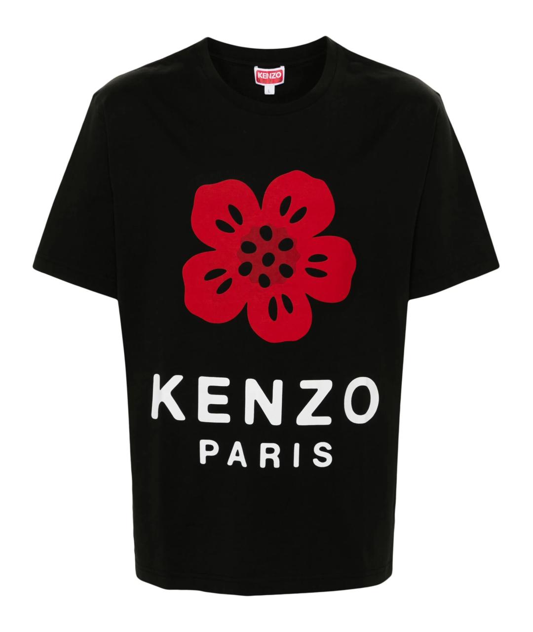 KENZO Черная хлопковая футболка, фото 1