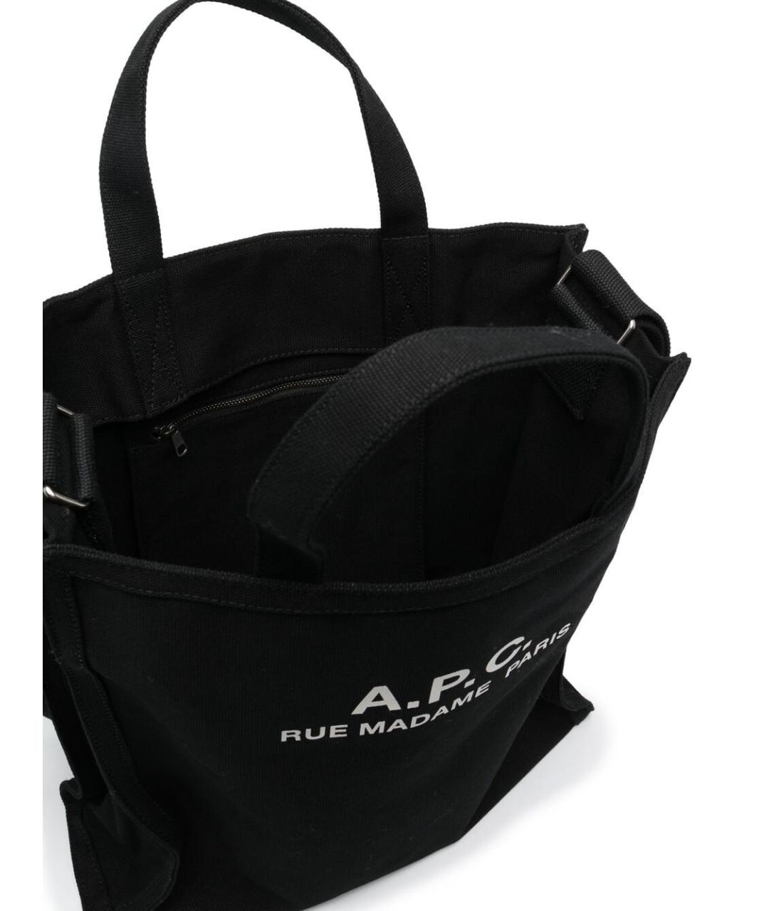 A.P.C. Черная сумка тоут, фото 4