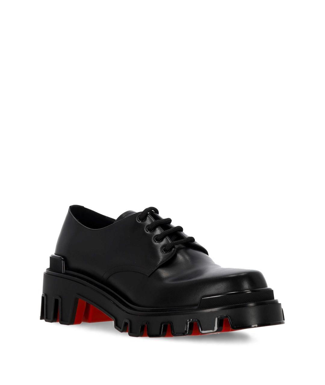 CHRISTIAN LOUBOUTIN Черные кожаные туфли, фото 2
