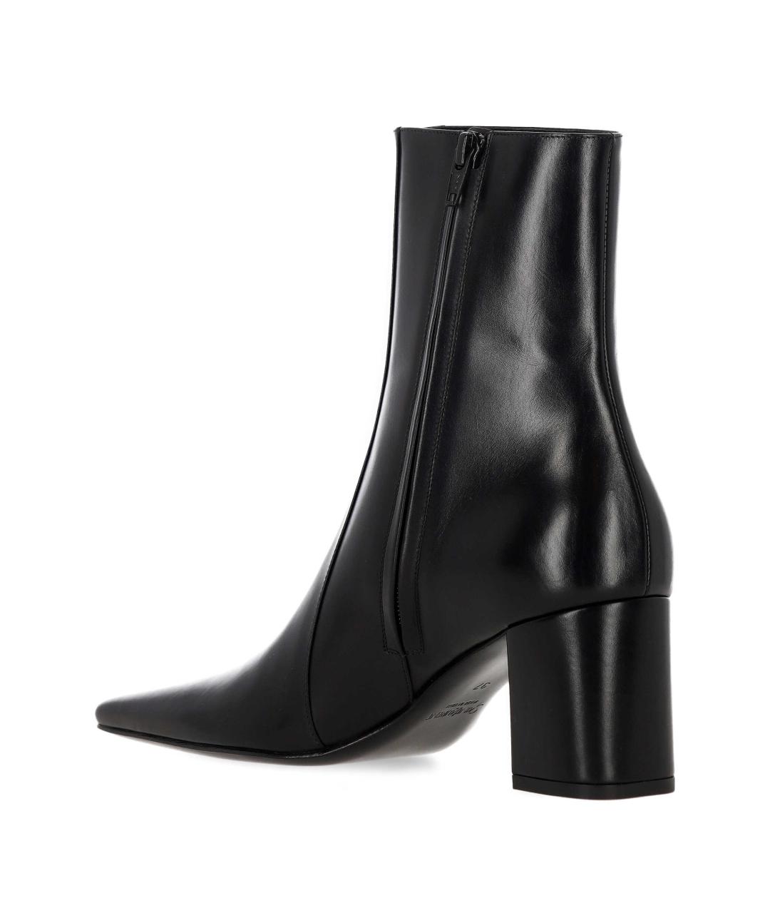 SAINT LAURENT Черные кожаные сапоги, фото 3