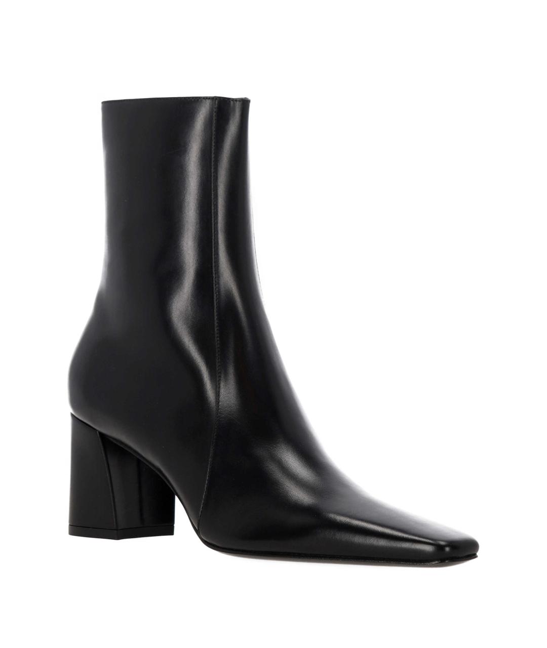SAINT LAURENT Черные кожаные сапоги, фото 2
