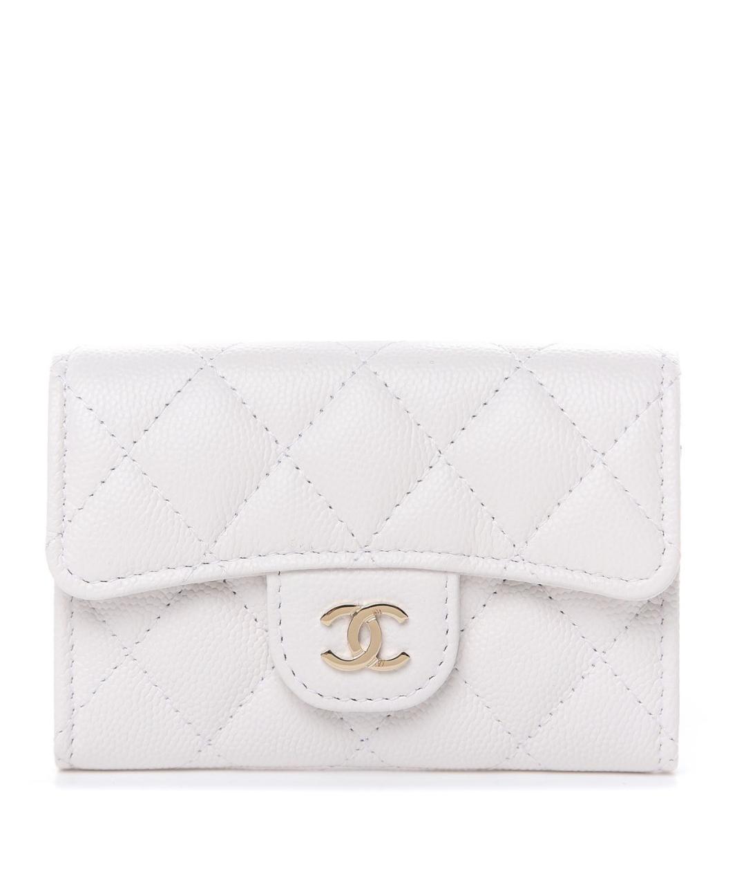 CHANEL Белый кожаный кардхолдер, фото 1