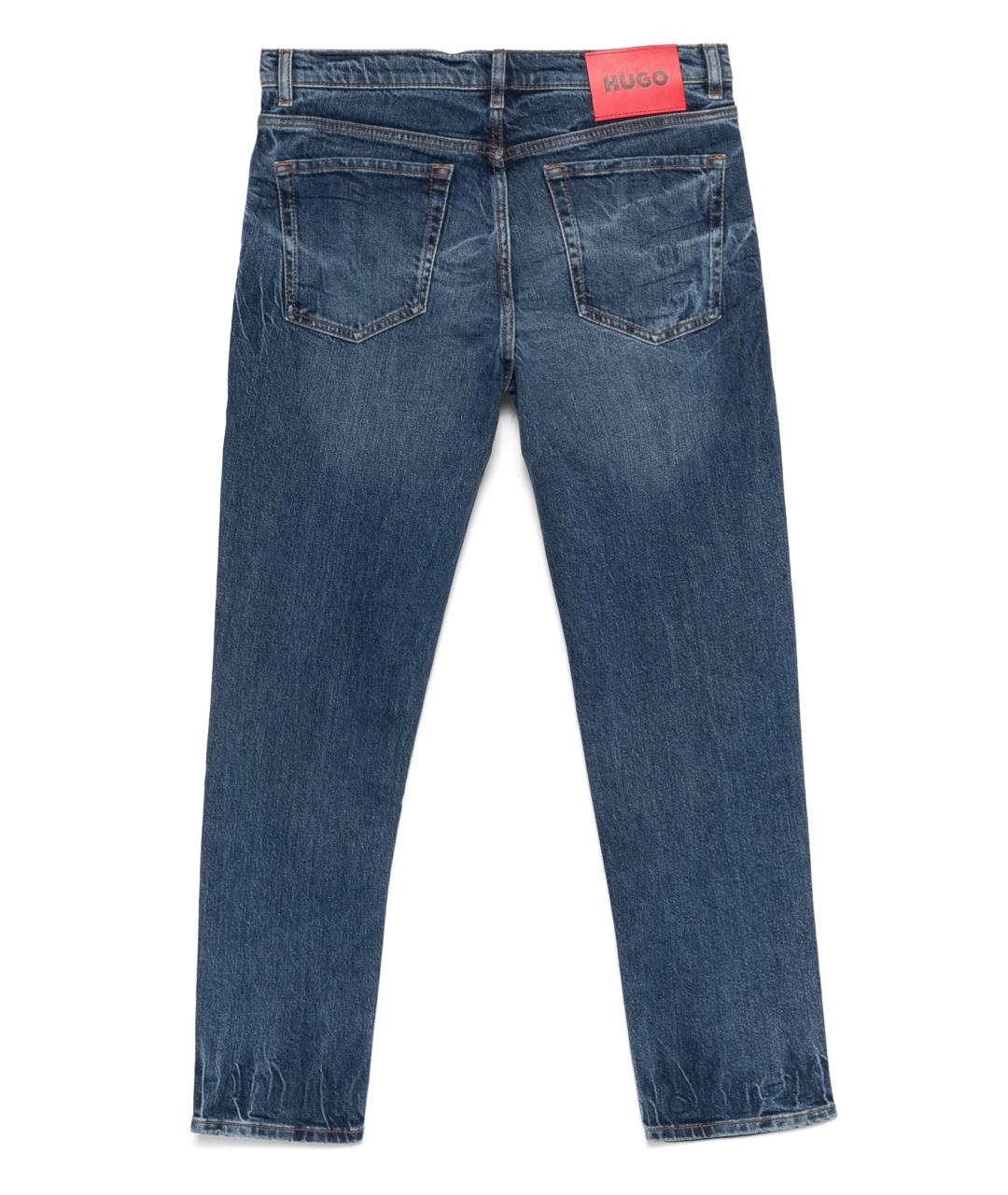 HUGO BOSS Синие хлопковые прямые джинсы, фото 3