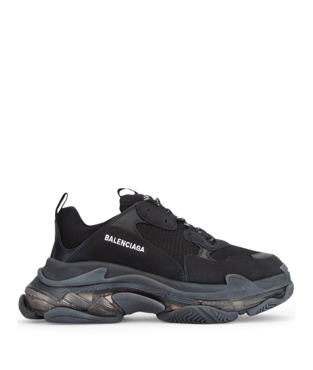 BALENCIAGA Черные синтетические низкие кроссовки / кеды, фото 1