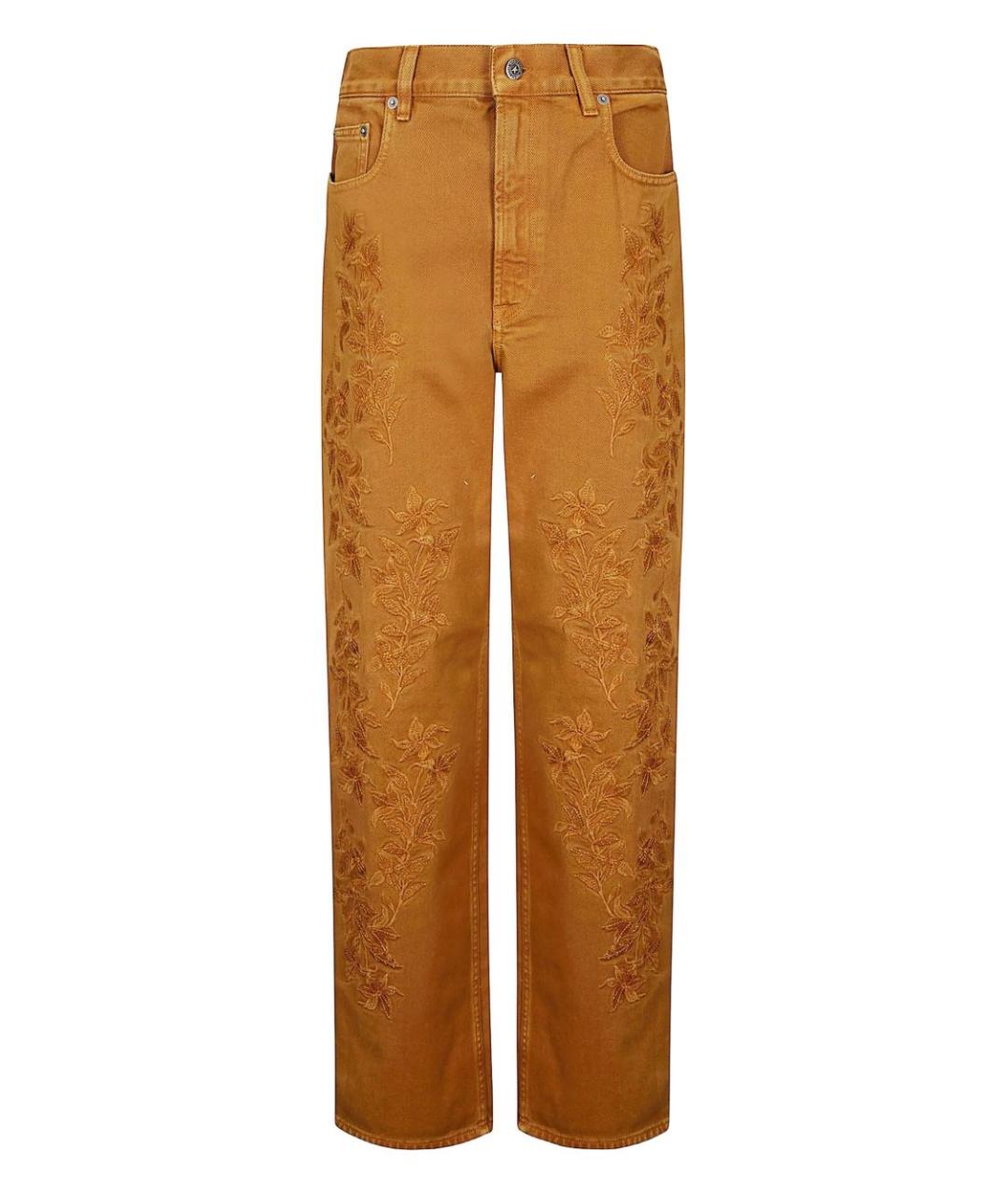 GOLDEN GOOSE DELUXE BRAND Коричневые хлопковые прямые джинсы, фото 1