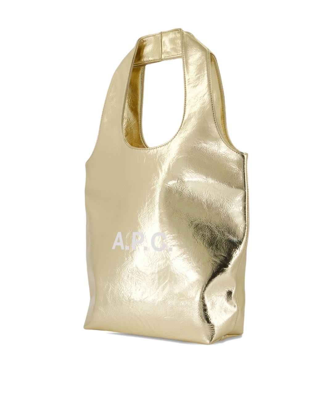 A.P.C. Золотая сумка тоут из искусственной кожи, фото 2