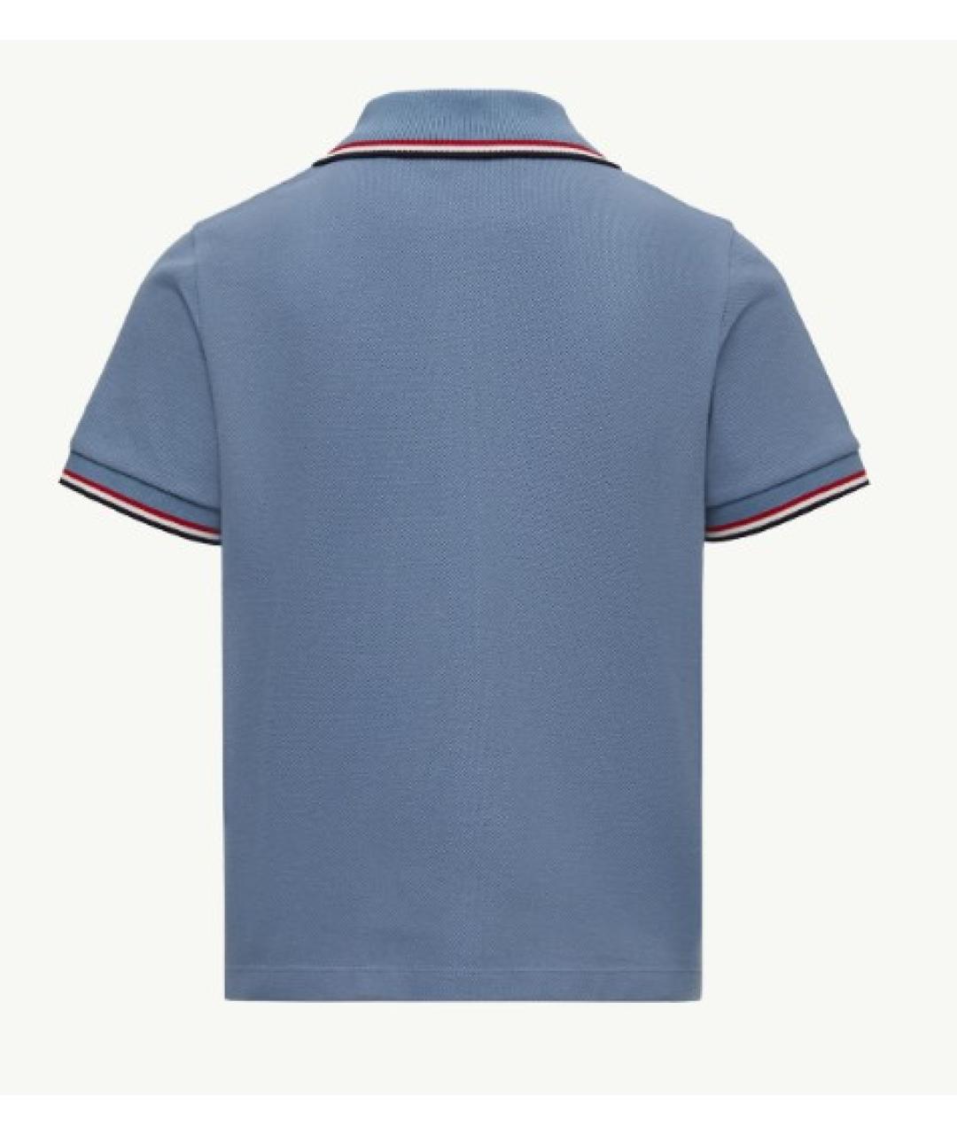 MONCLER KIDS Голубая хлопковая детская футболка, фото 2