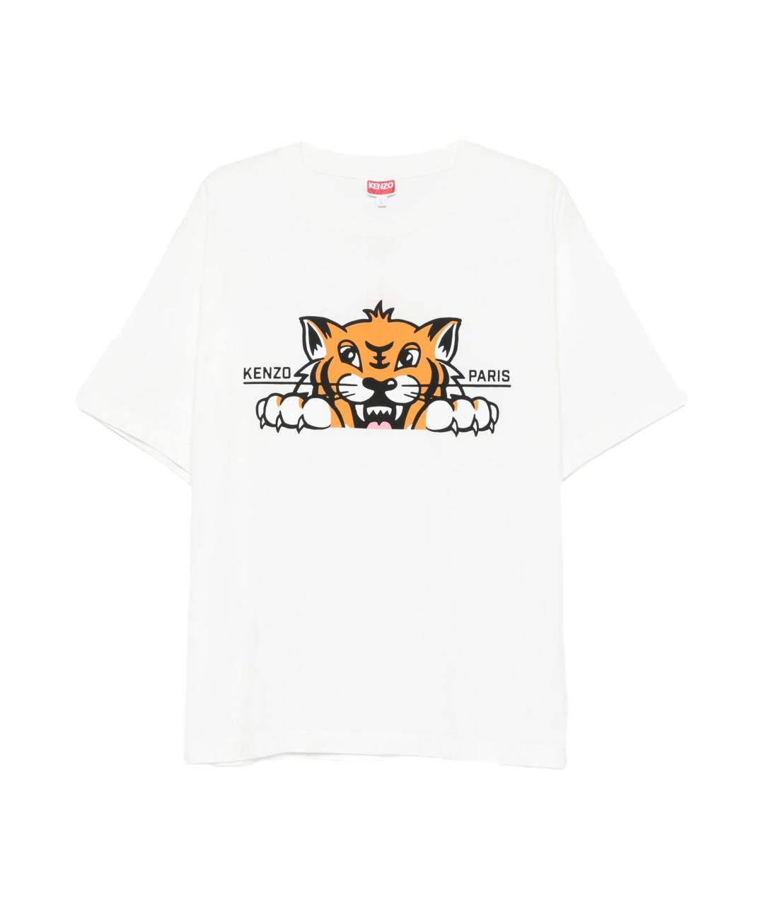 KENZO Белая хлопковая футболка, фото 1