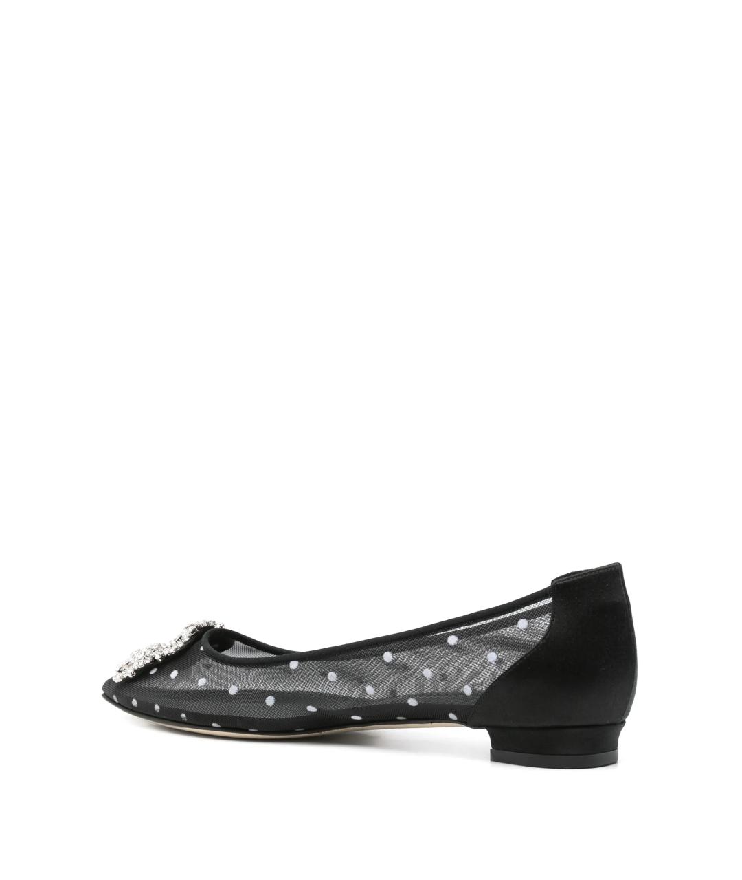 MANOLO BLAHNIK Черные текстильные балетки, фото 3