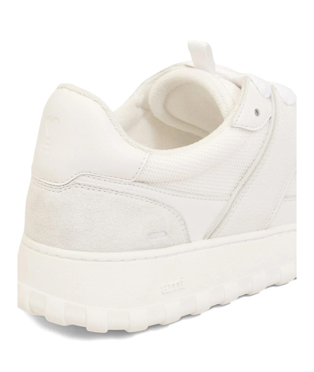 Ami Paris Белые кожаные низкие кроссовки / кеды, фото 4