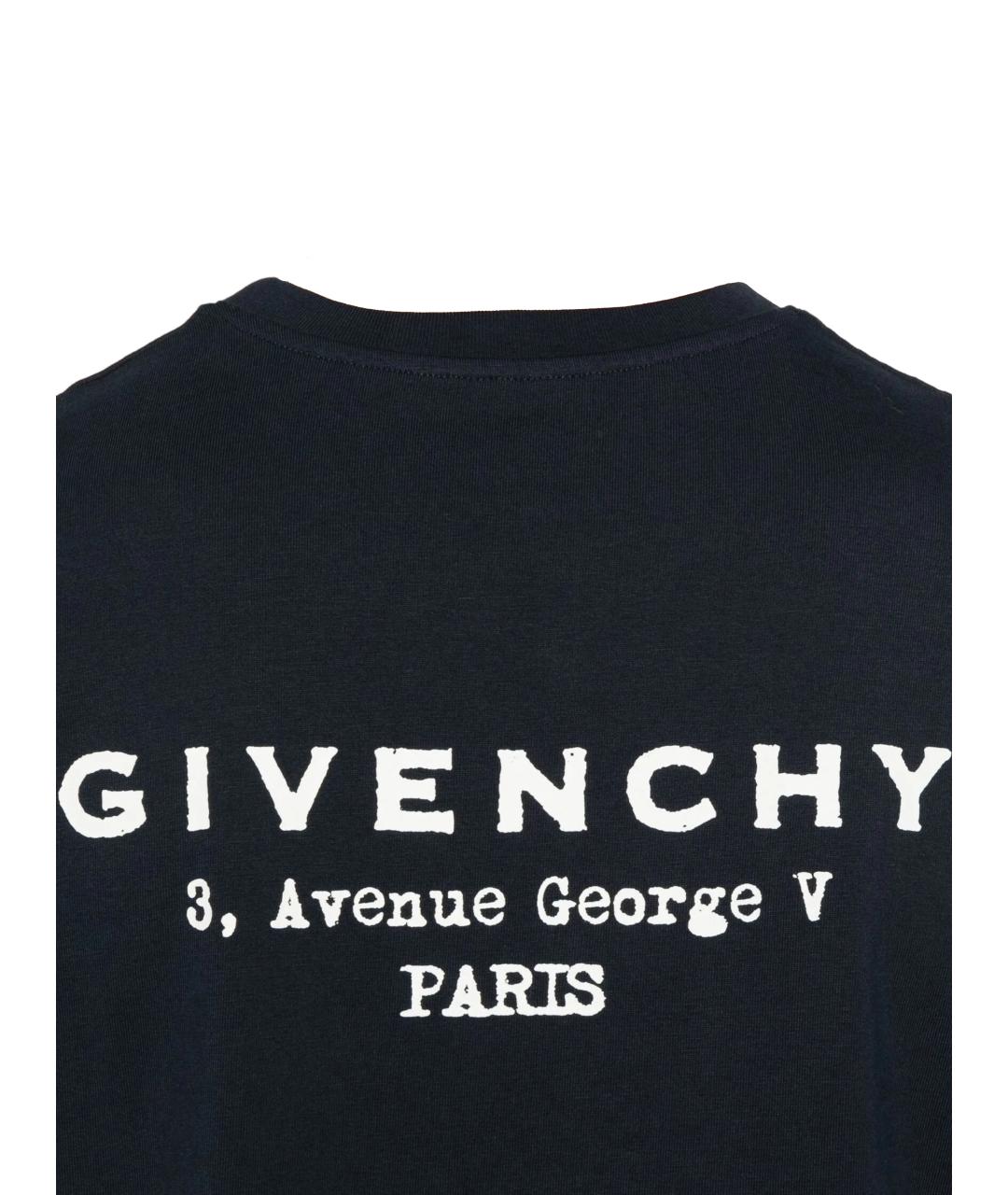 GIVENCHY Темно-синяя хлопковая футболка, фото 3