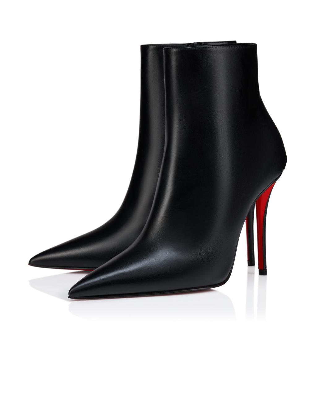 CHRISTIAN LOUBOUTIN Черные кожаные ботильоны, фото 2
