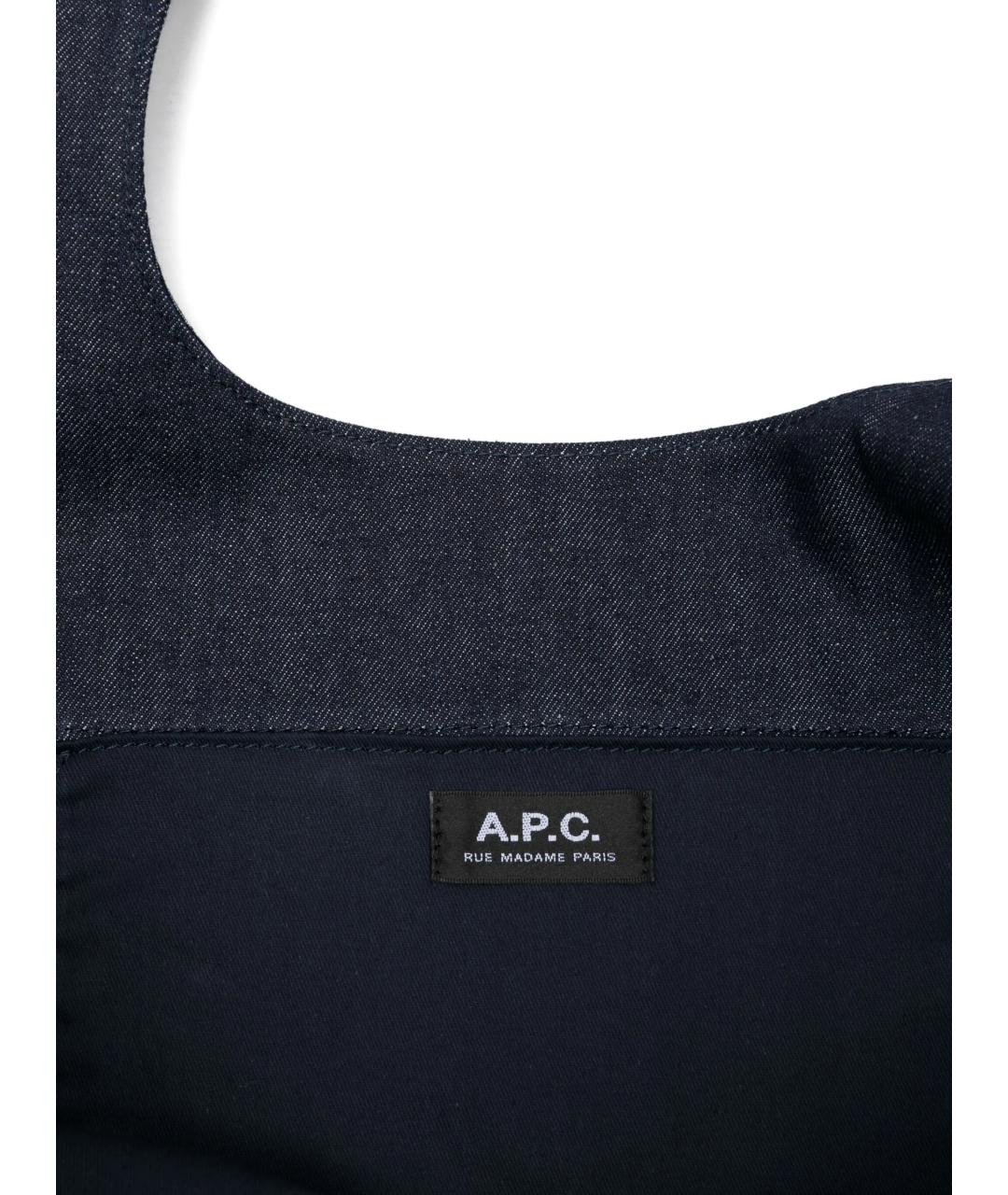 A.P.C. Темно-синяя сумка тоут, фото 4