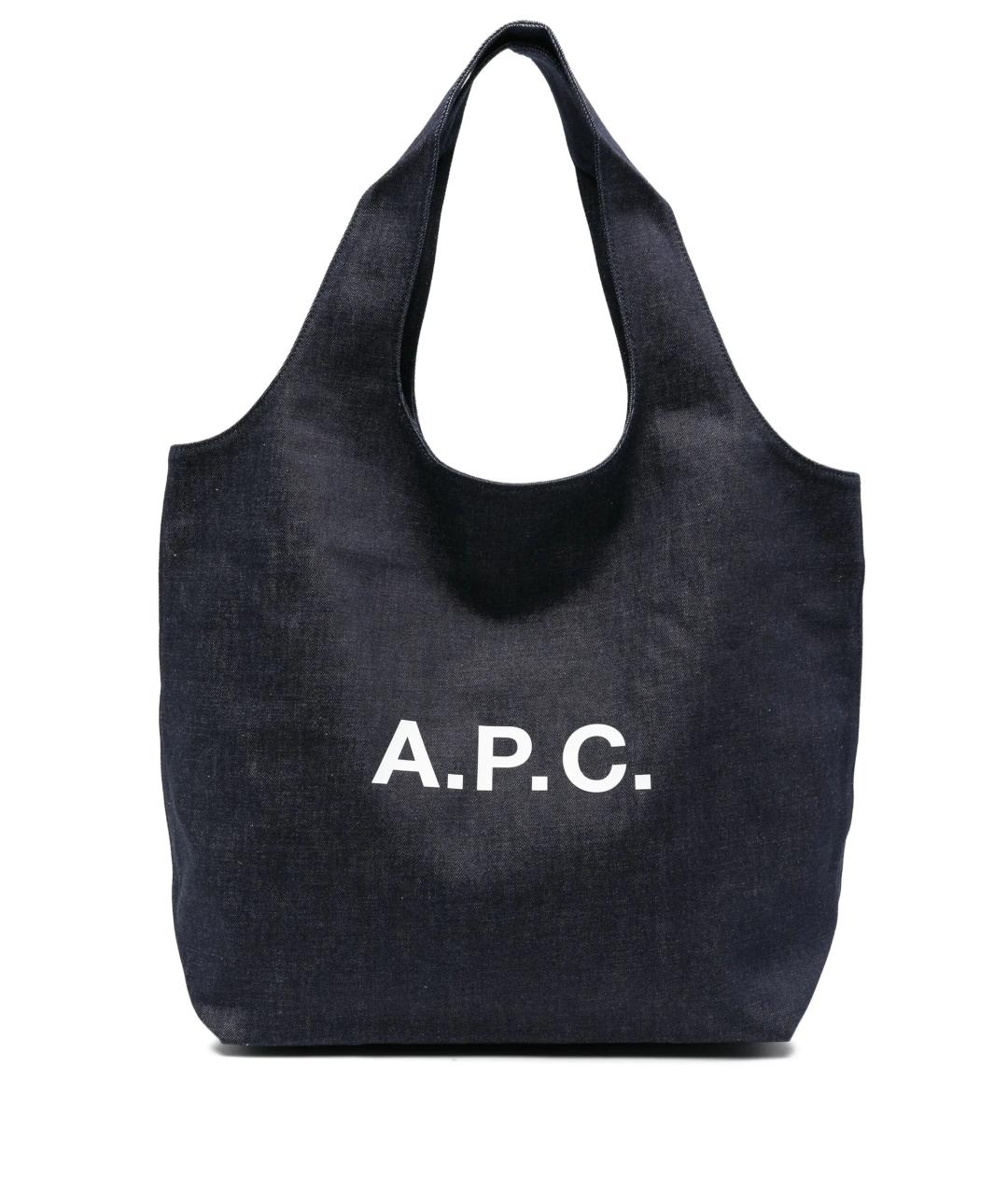 A.P.C. Темно-синяя сумка тоут, фото 1