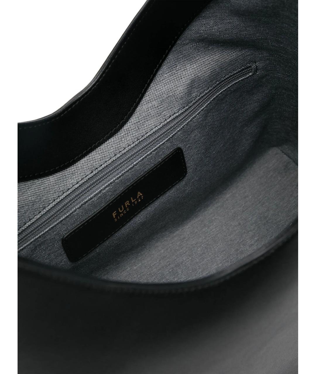FURLA Черная кожаная сумка тоут, фото 4