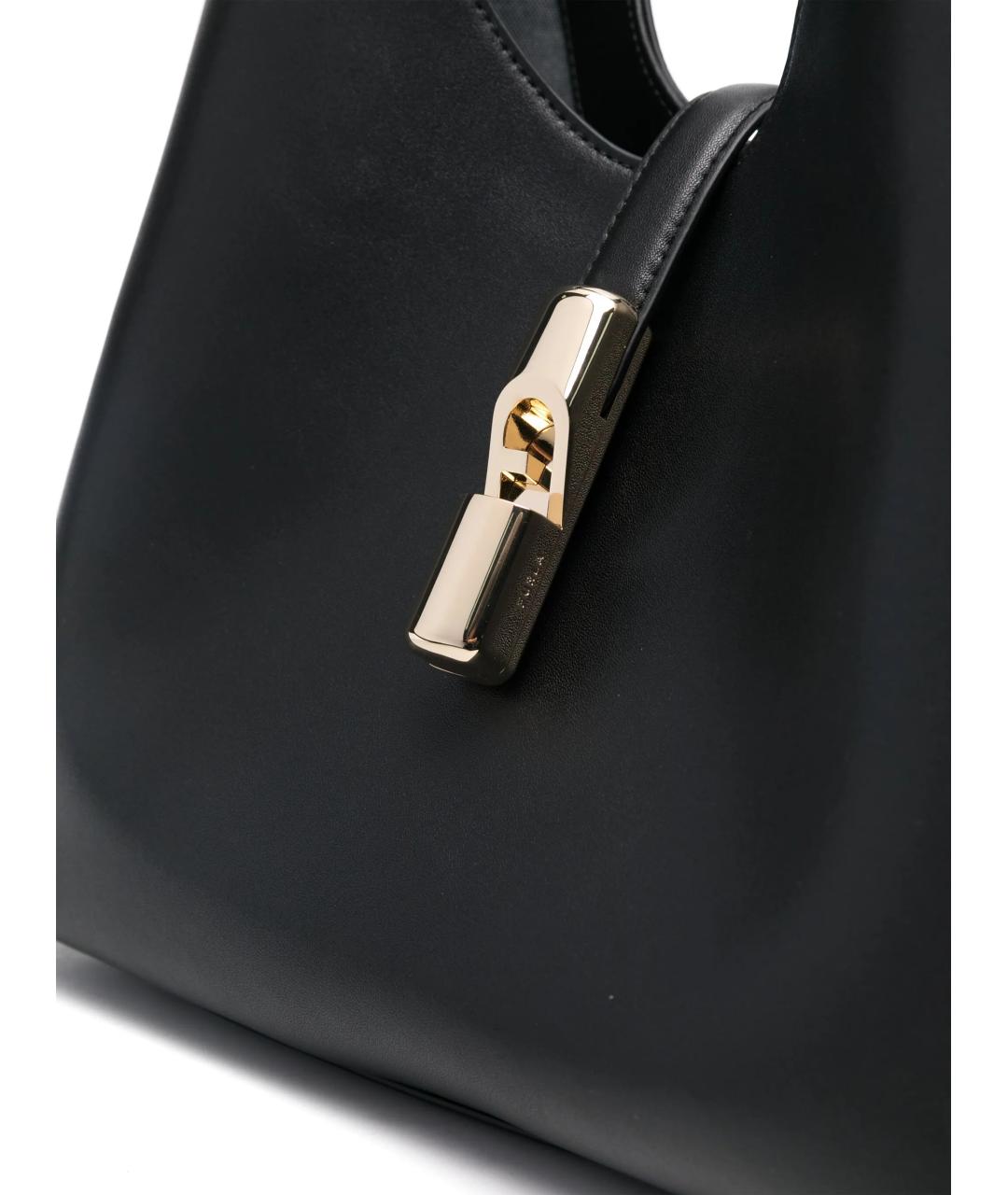 FURLA Черная кожаная сумка тоут, фото 3