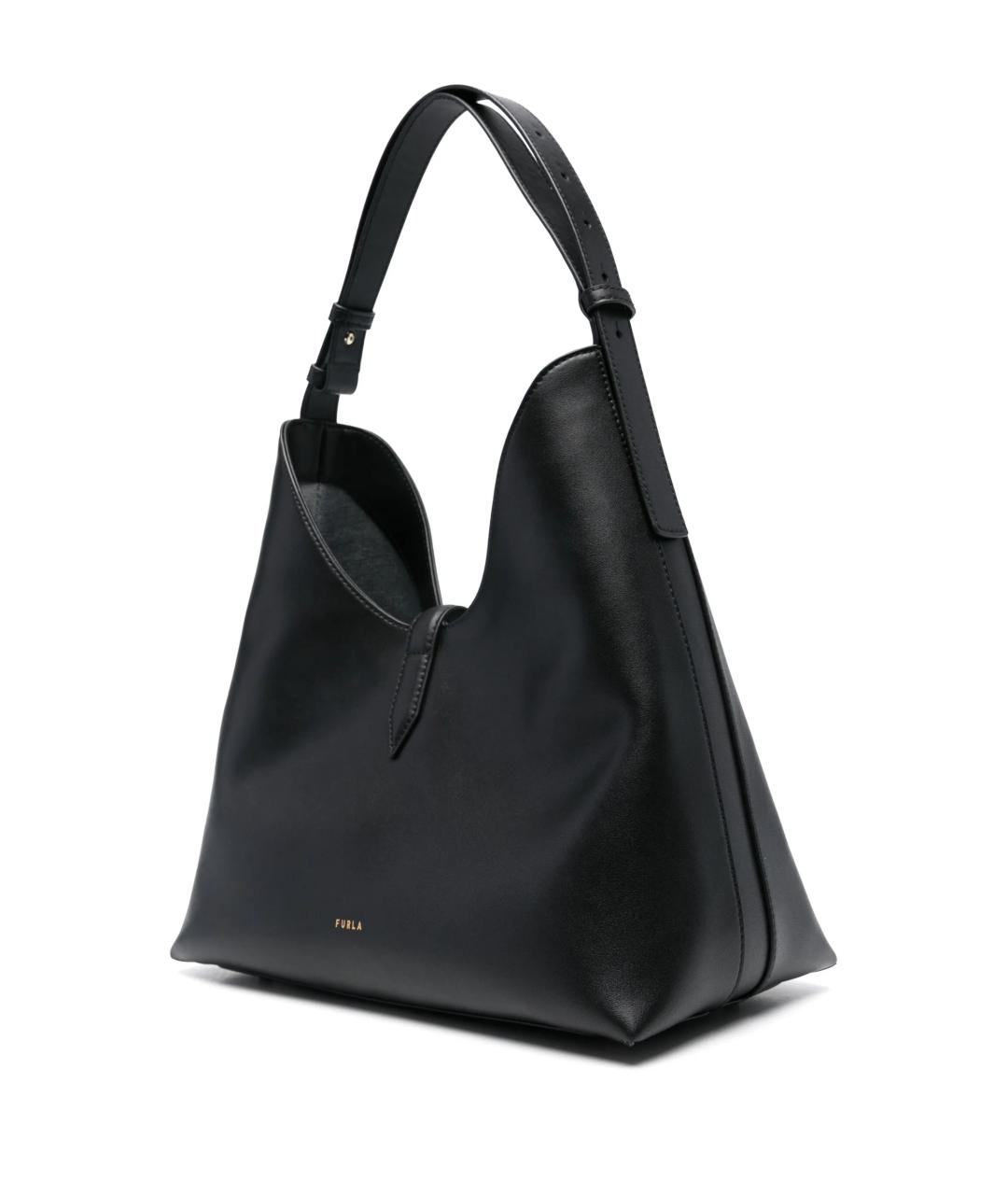 FURLA Черная кожаная сумка тоут, фото 2