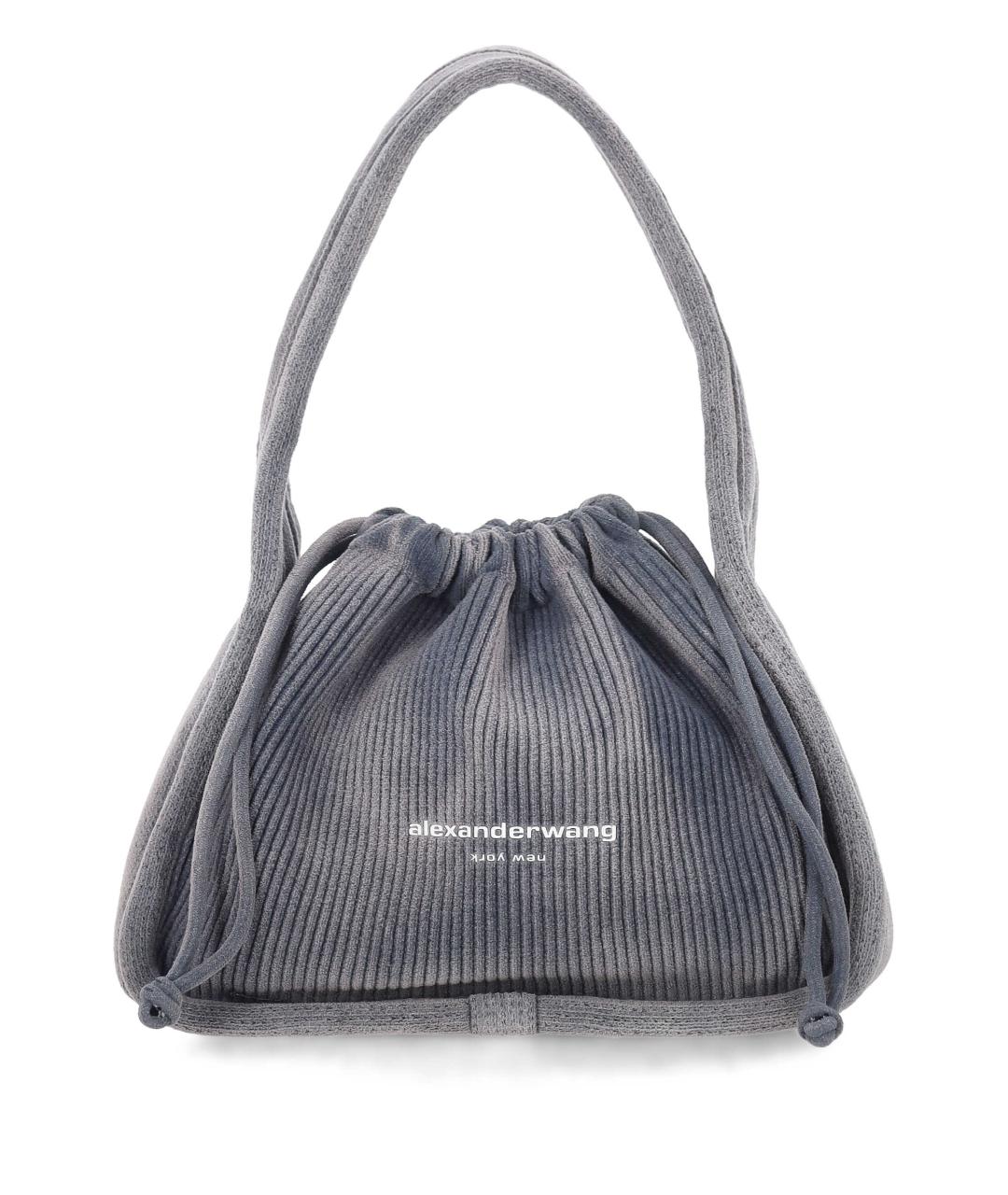 ALEXANDER WANG Антрацитовая хлопковая сумка с короткими ручками, фото 1