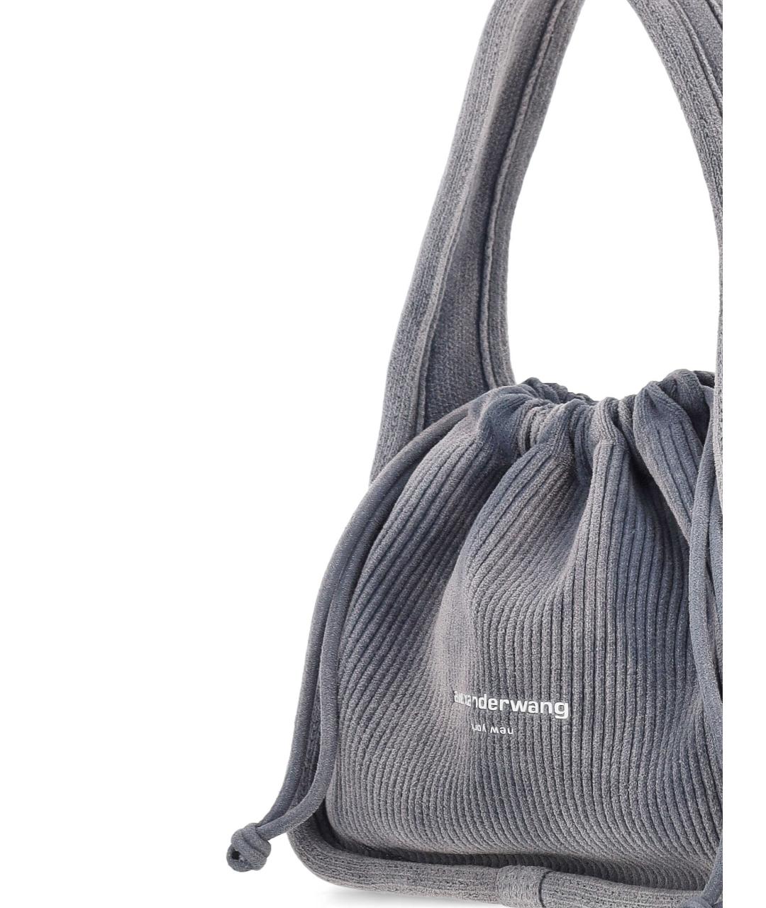 ALEXANDER WANG Антрацитовая хлопковая сумка с короткими ручками, фото 4