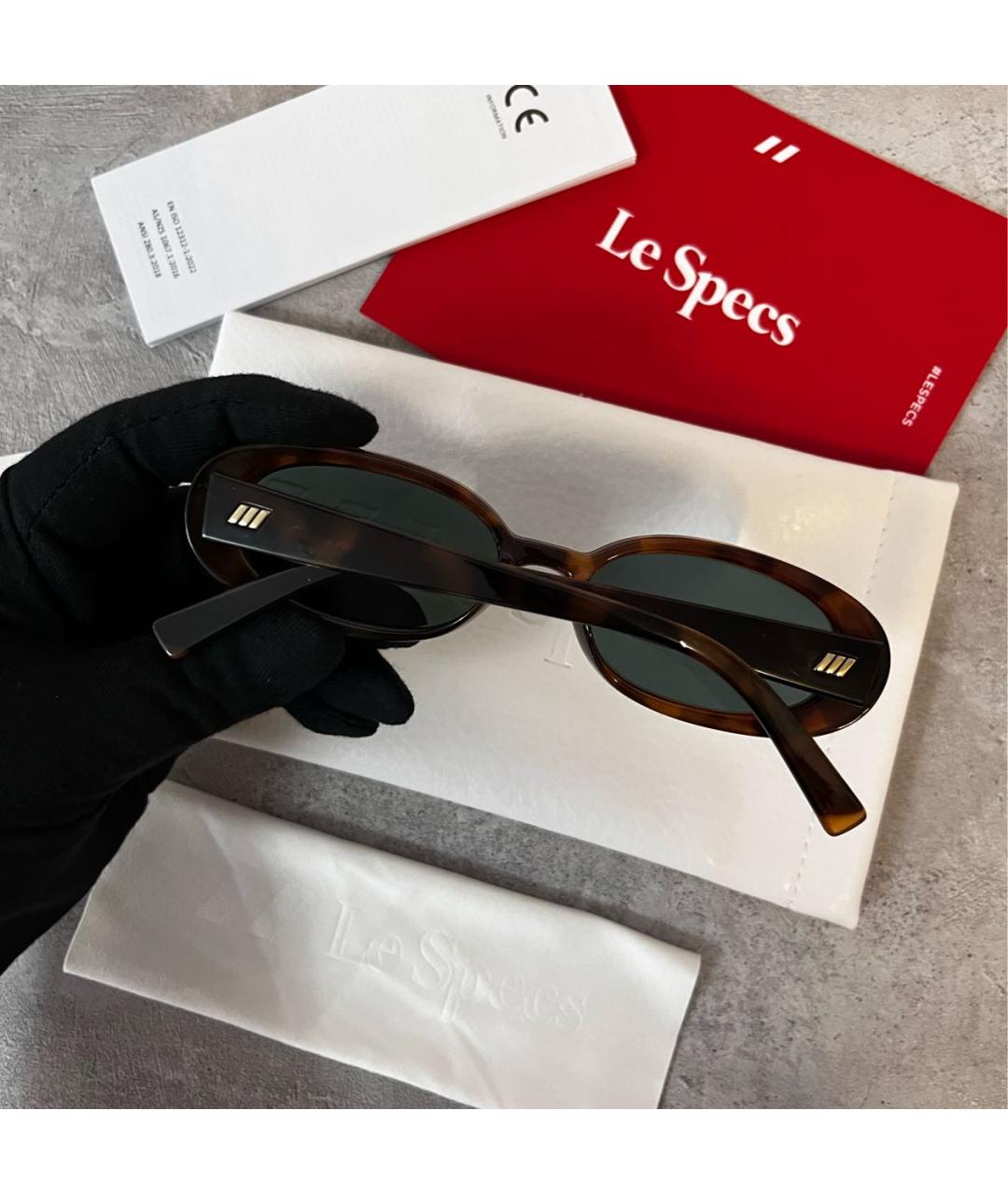 LE SPECS Коричневые пластиковые солнцезащитные очки, фото 3