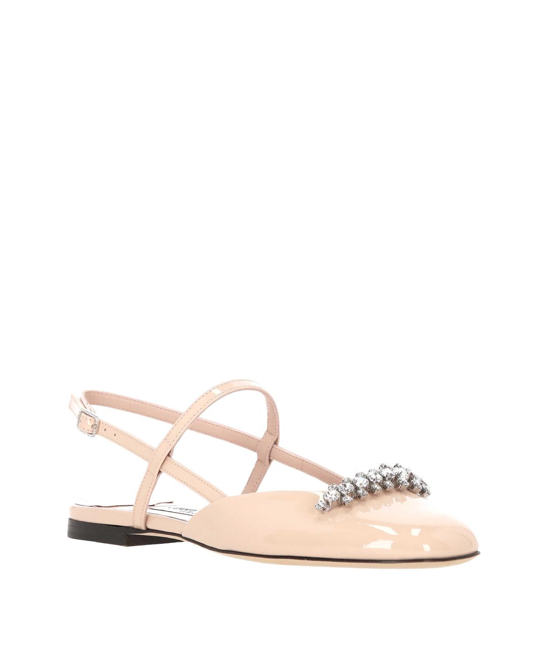 JIMMY CHOO Бежевые кожаные балетки, фото 2