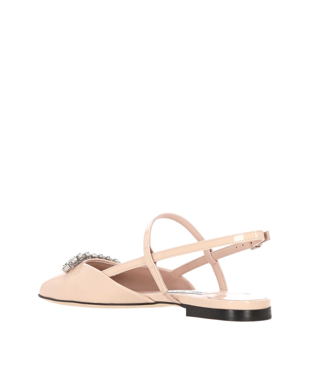 JIMMY CHOO Бежевые кожаные балетки, фото 3