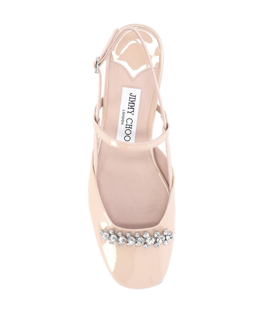 JIMMY CHOO Бежевые кожаные балетки, фото 4