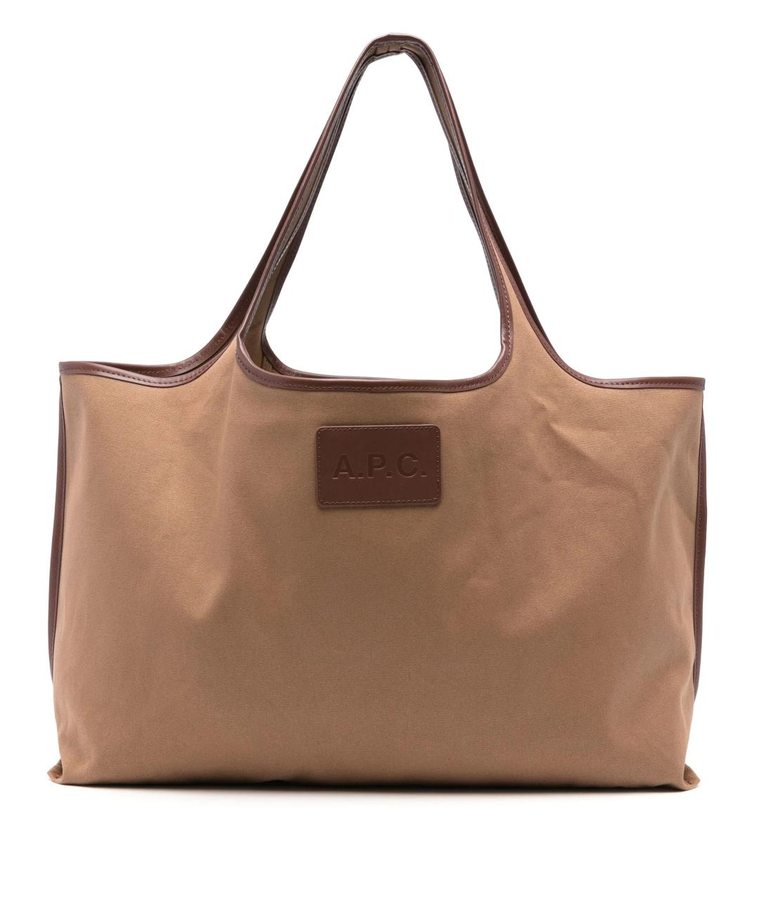 A.P.C. Коричневая хлопковая сумка тоут, фото 1