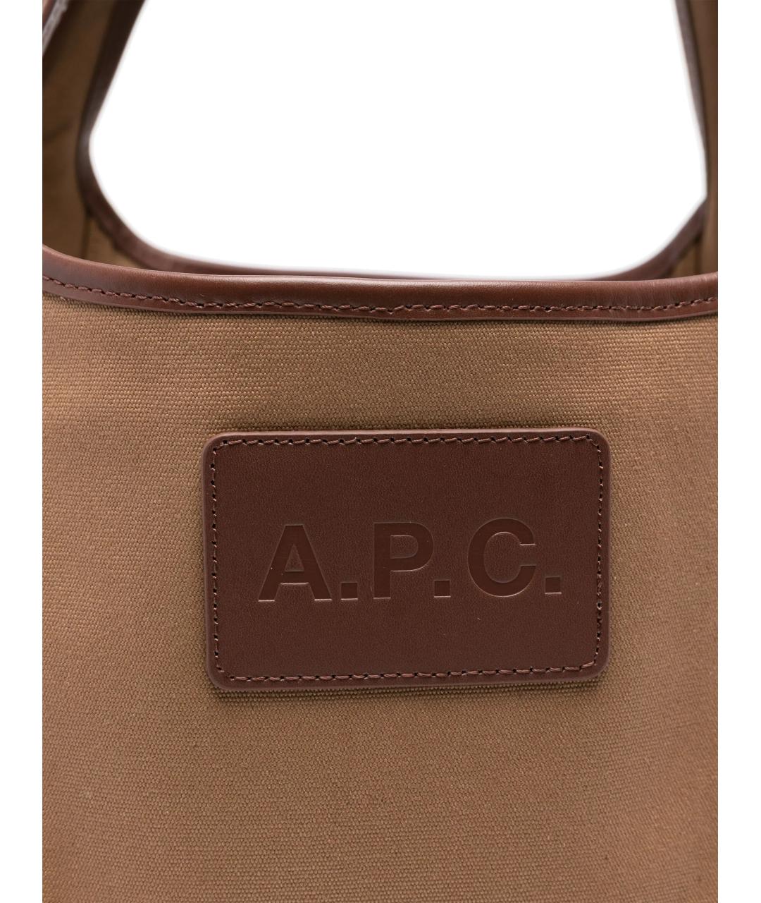 A.P.C. Коричневая хлопковая сумка тоут, фото 3