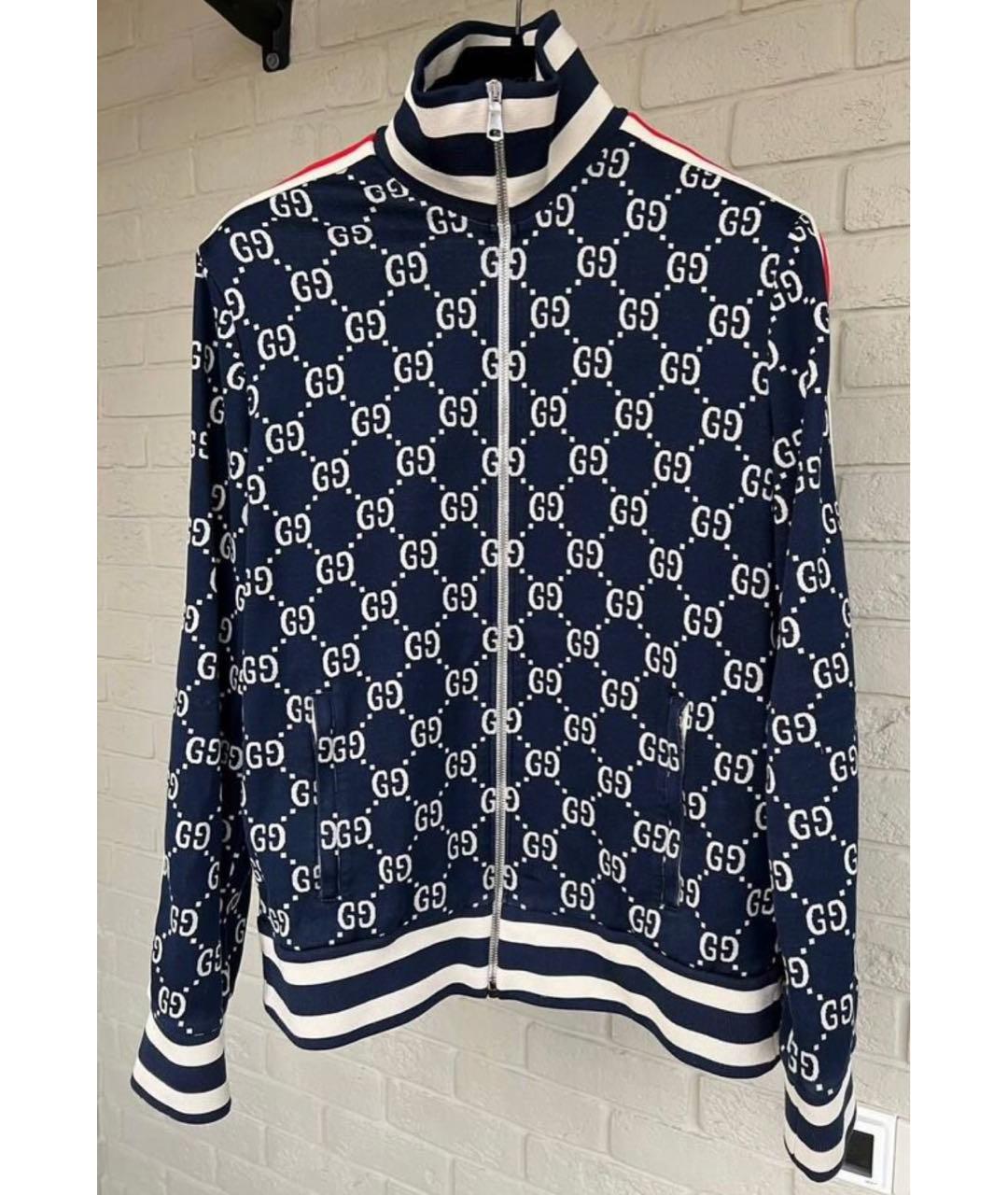 GUCCI Темно-синий хлопковый спортивный костюм, фото 3