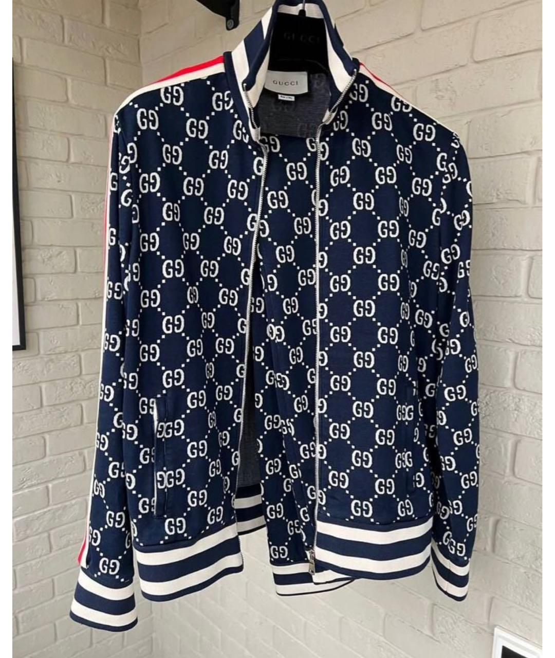 GUCCI Темно-синий хлопковый спортивный костюм, фото 9