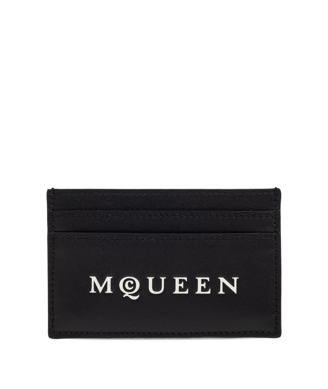ALEXANDER MCQUEEN Черный кожаный кардхолдер, фото 1