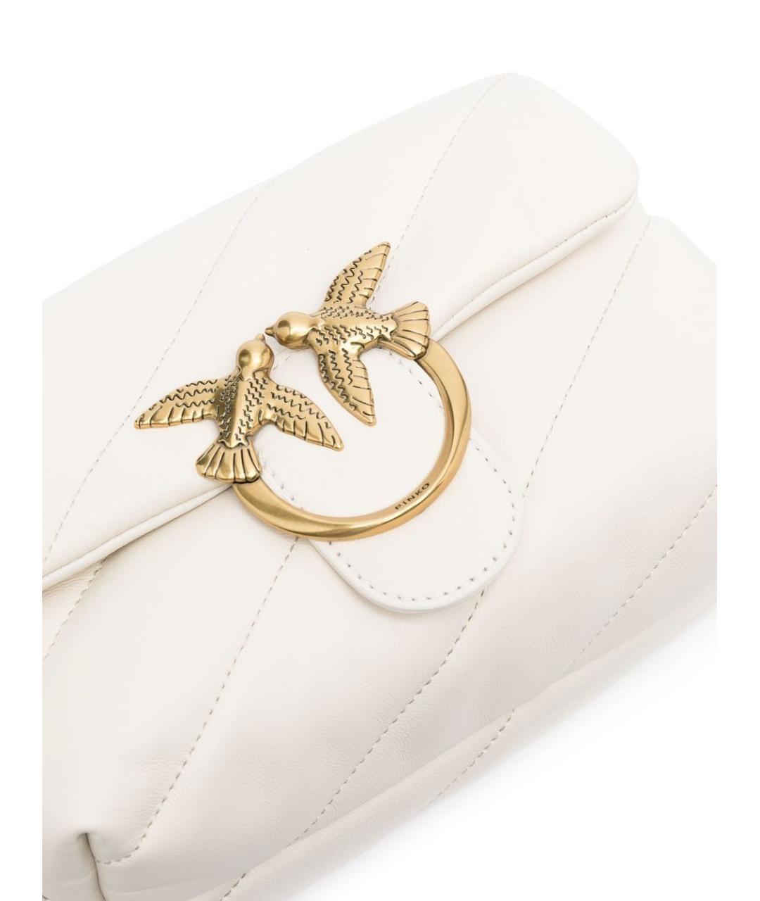 PINKO Белая кожаная сумка через плечо, фото 4