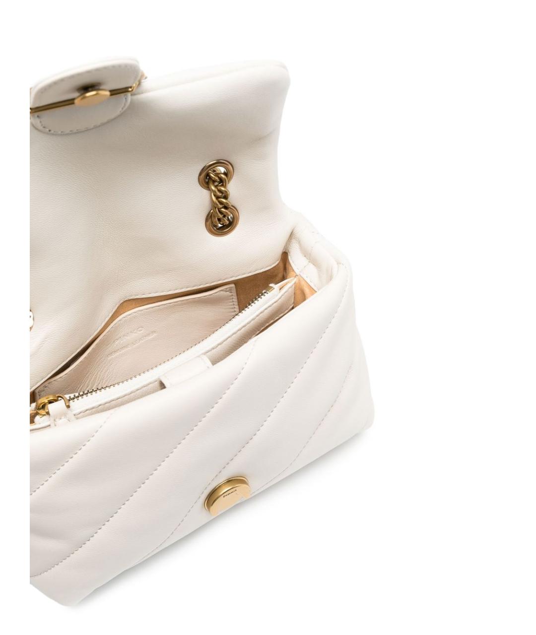 PINKO Белая кожаная сумка через плечо, фото 3