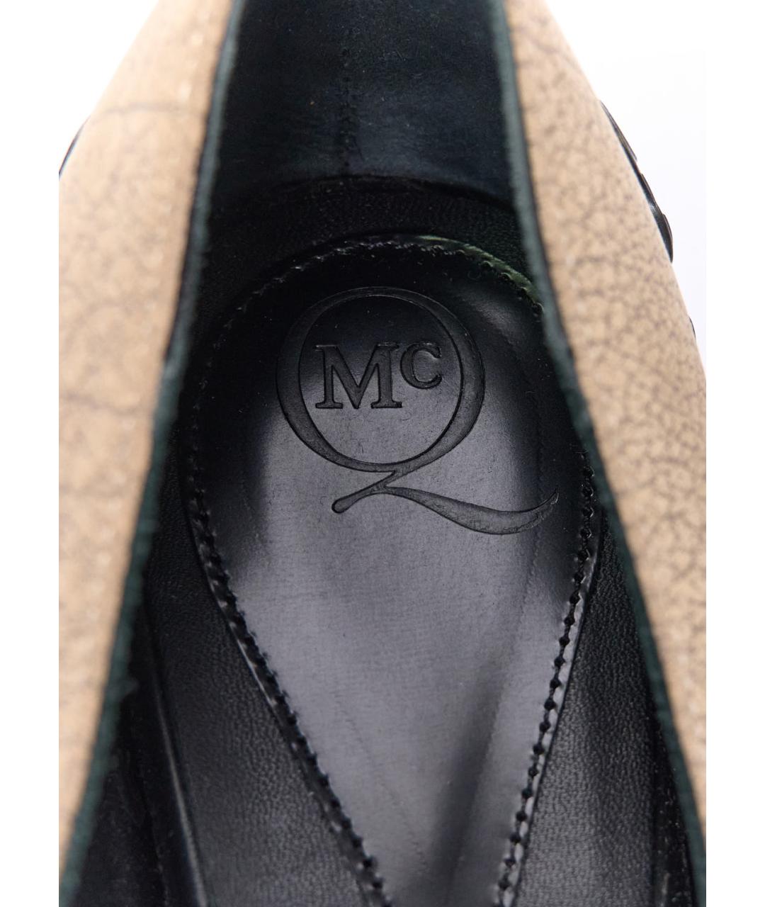 ALEXANDER MCQUEEN Бежевые кожаные балетки, фото 3