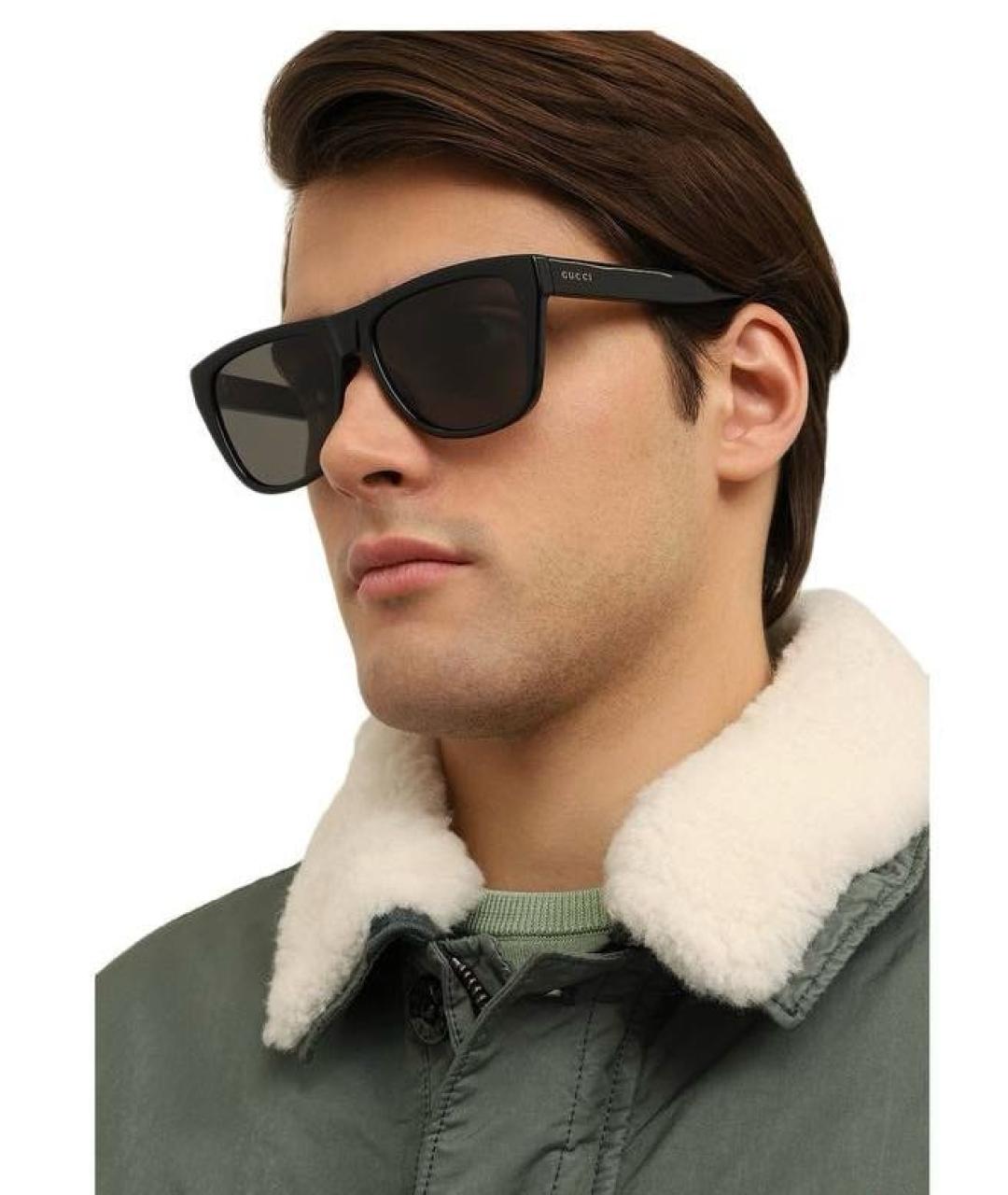 GUCCI Черные пластиковые солнцезащитные очки, фото 3