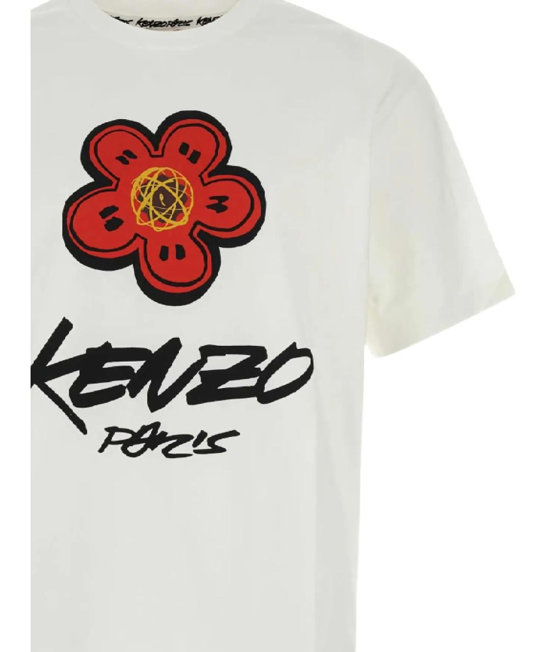 KENZO Белая хлопковая футболка, фото 2
