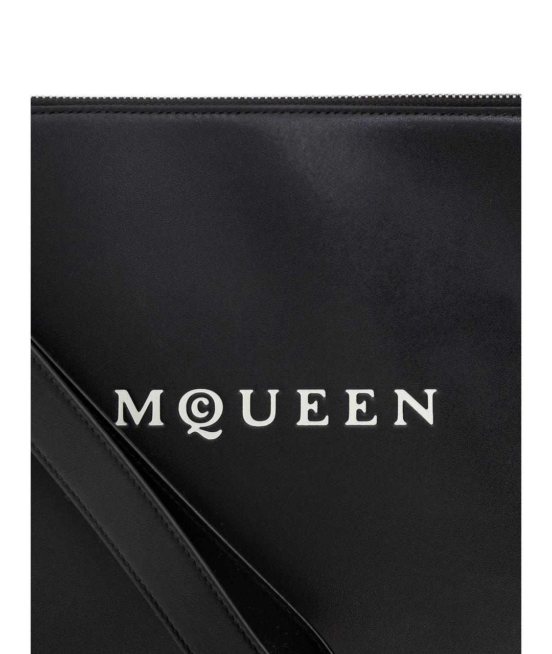 ALEXANDER MCQUEEN Черная кожаная барсетка, фото 4