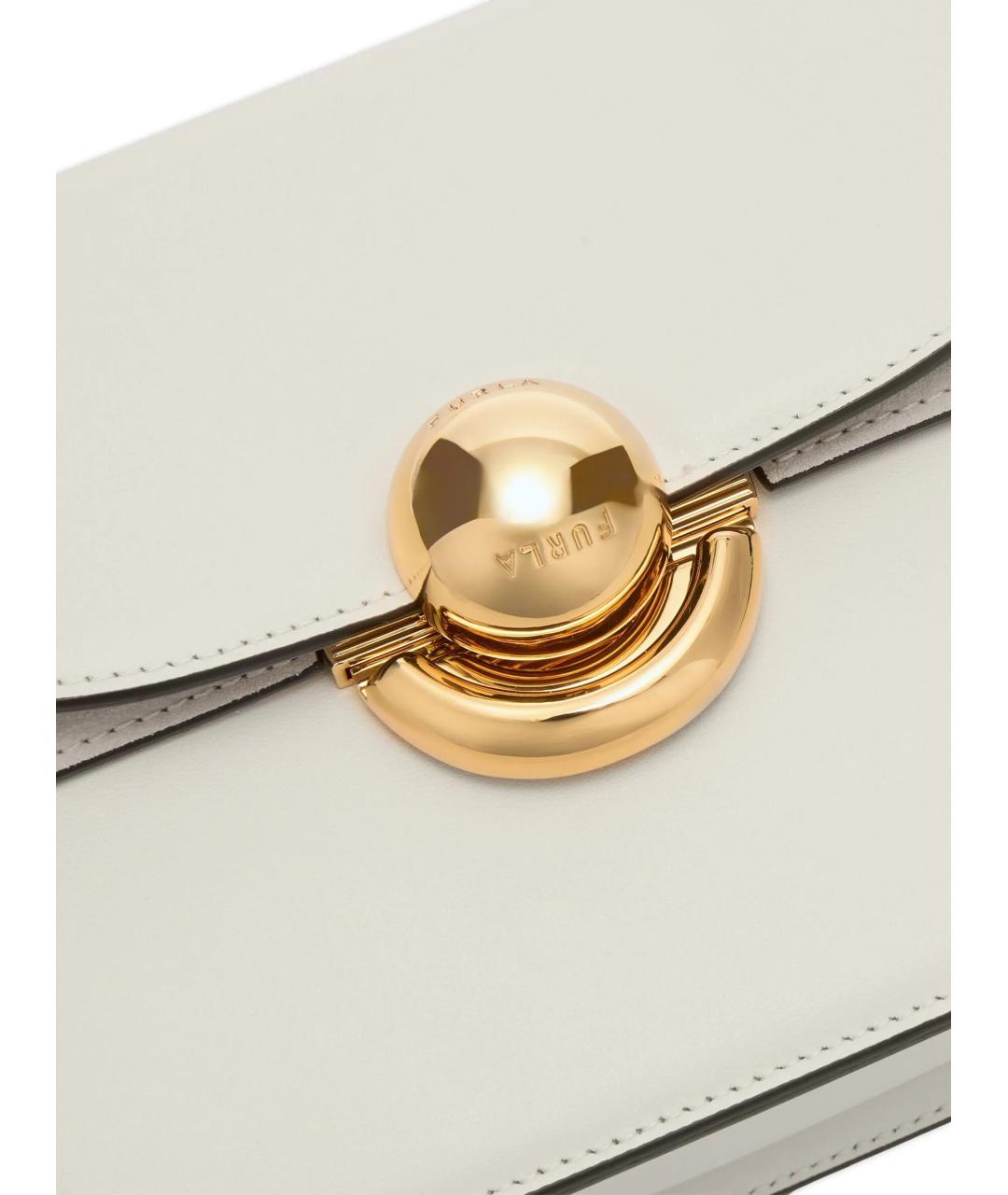 FURLA Бежевая кожаная сумка через плечо, фото 4