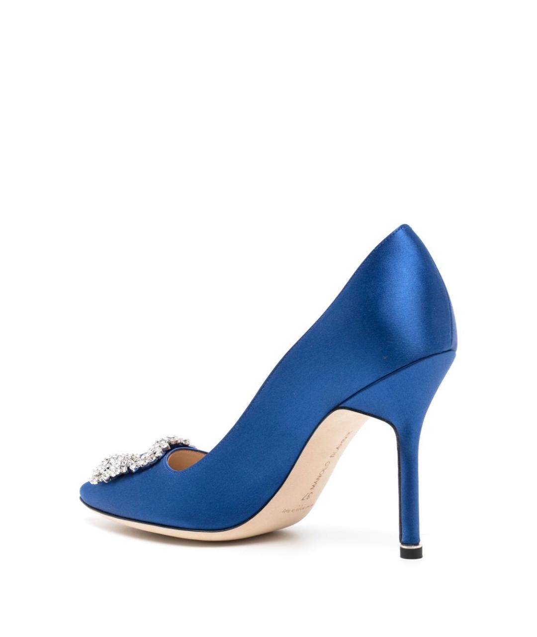 MANOLO BLAHNIK Синие текстильные туфли, фото 3