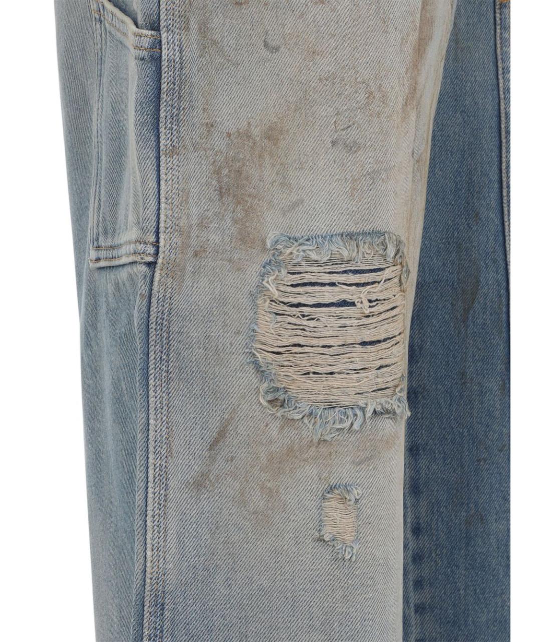GOLDEN GOOSE DELUXE BRAND Голубые хлопковые прямые джинсы, фото 3