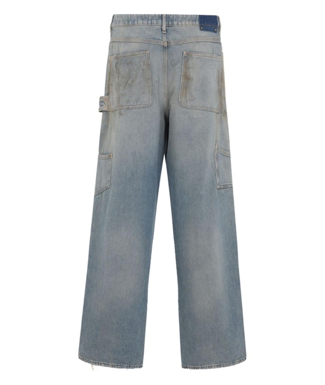GOLDEN GOOSE DELUXE BRAND Голубые хлопковые прямые джинсы, фото 4