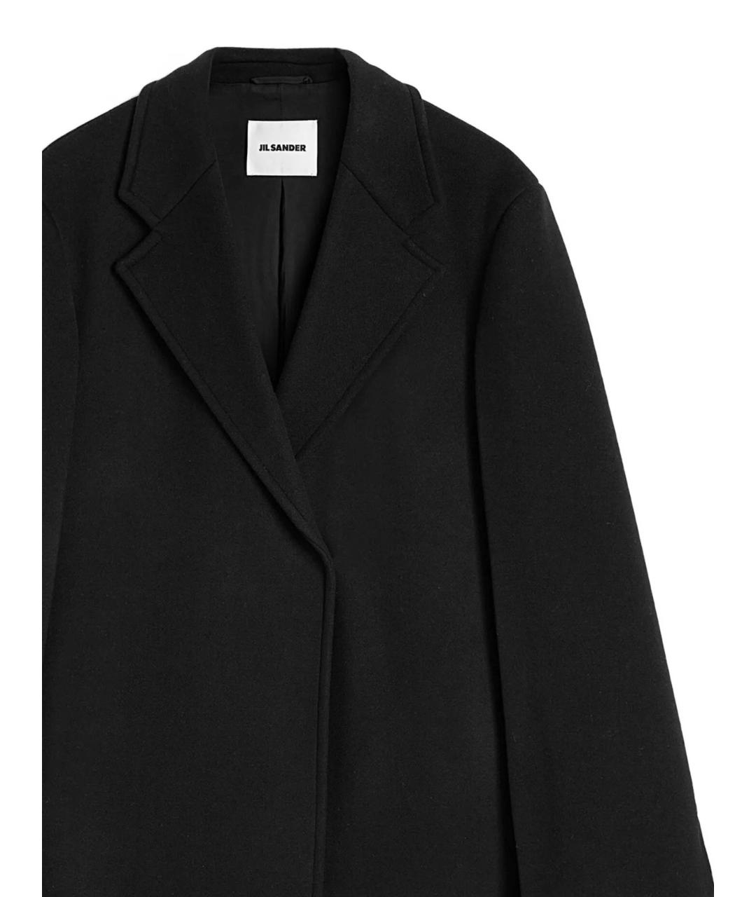 JIL SANDER Черное шерстяное пальто, фото 2
