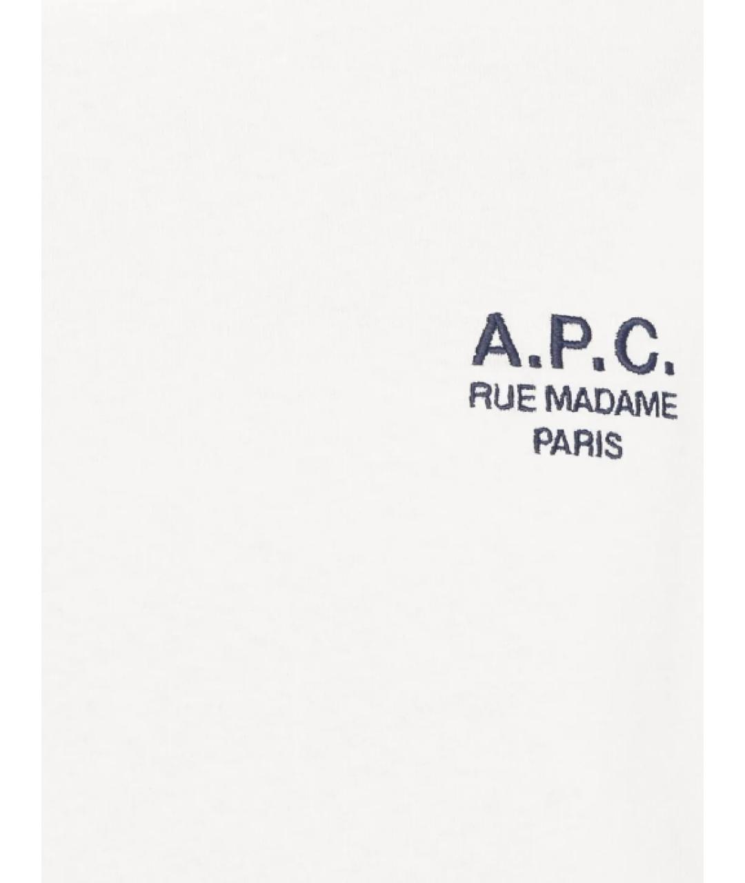 A.P.C. Белая хлопковая футболка, фото 2