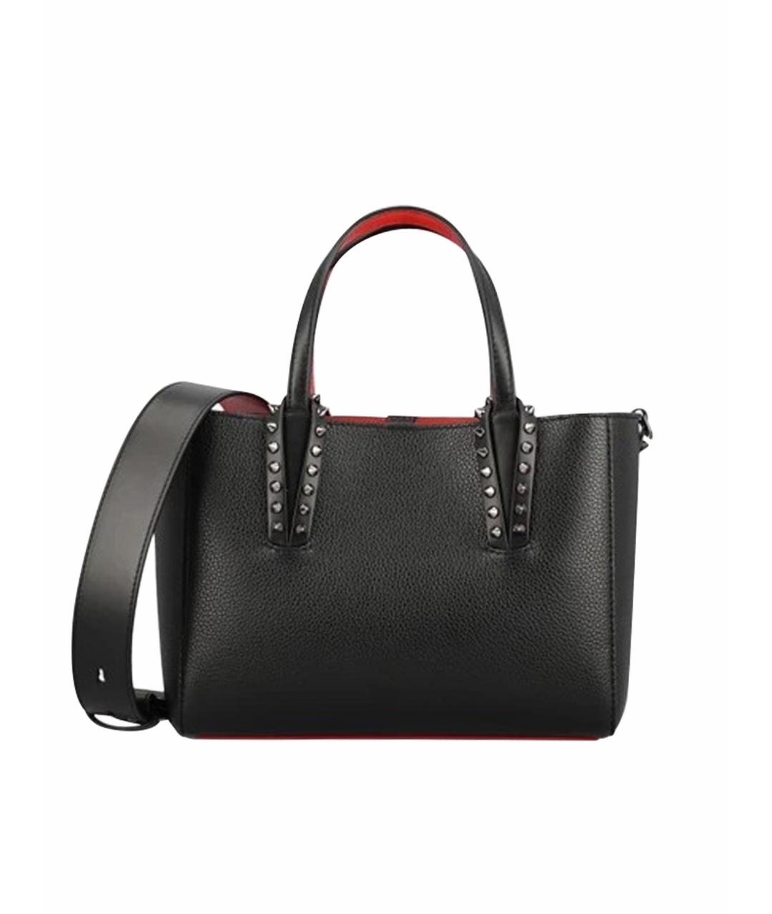 CHRISTIAN LOUBOUTIN Черная кожаная сумка тоут, фото 1
