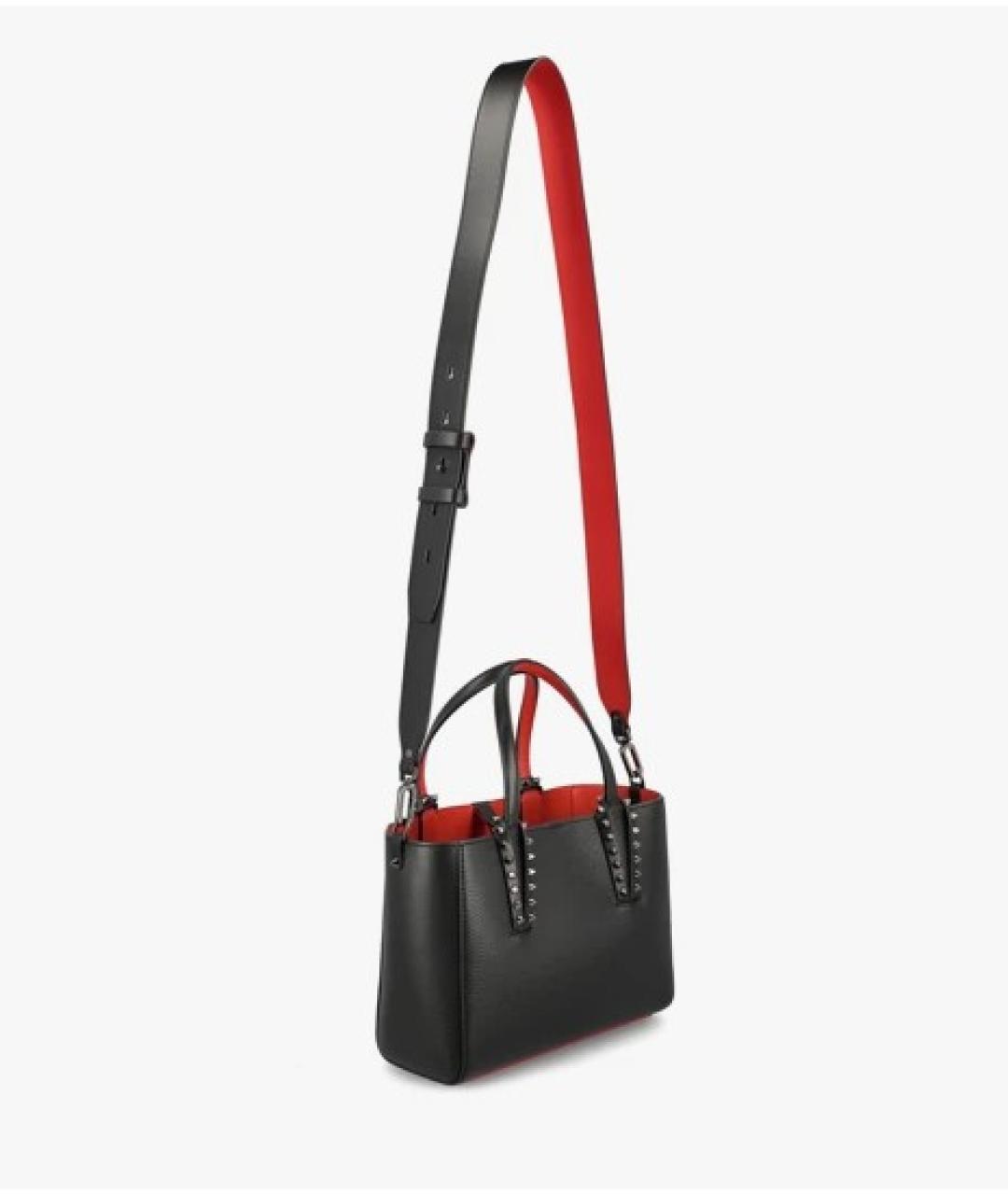 CHRISTIAN LOUBOUTIN Черная кожаная сумка тоут, фото 3